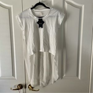High low white tee